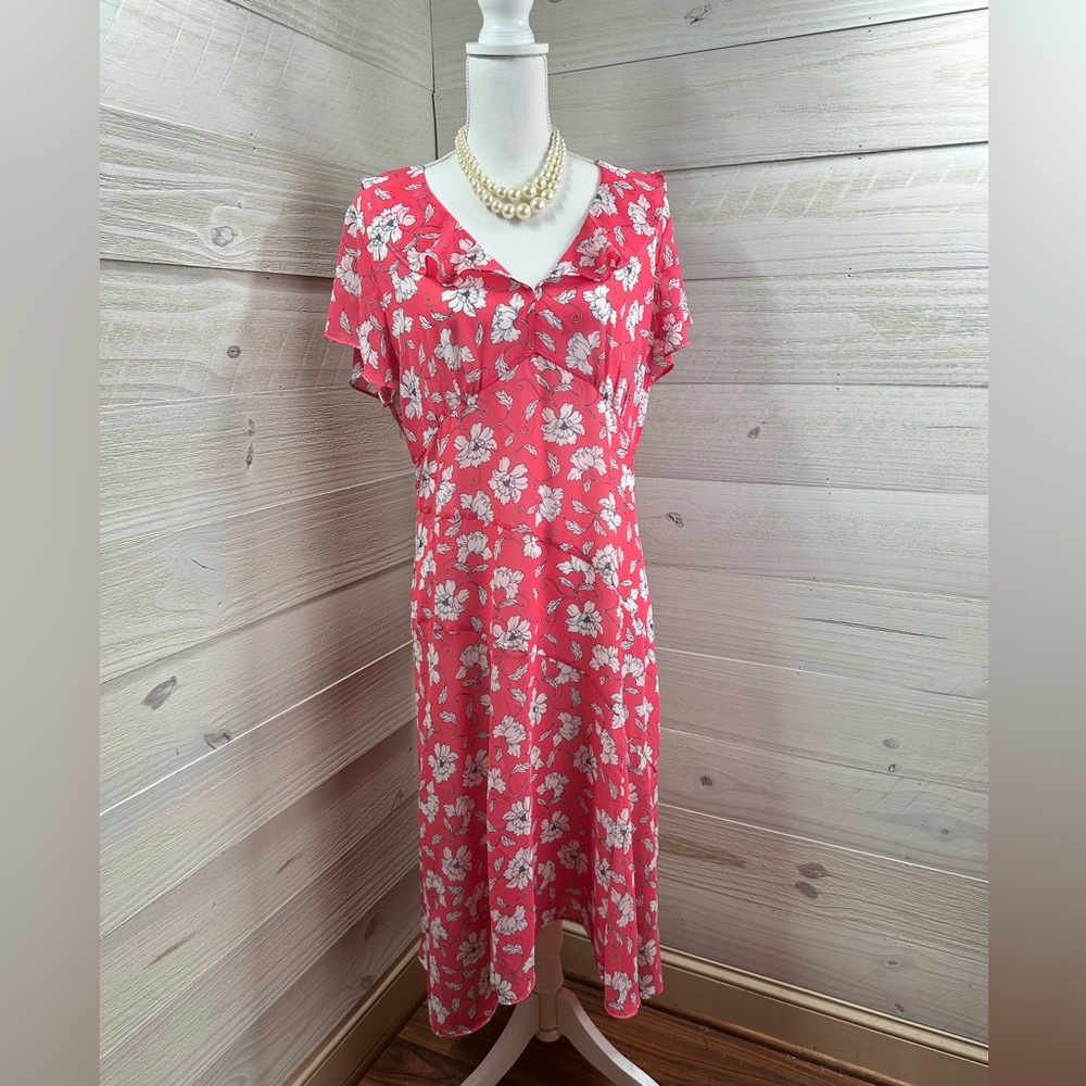 Roz & Ali Romantic Floral Dress 12 FREE SHIP